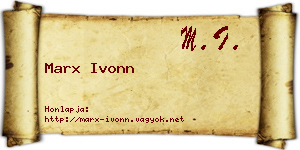 Marx Ivonn névjegykártya